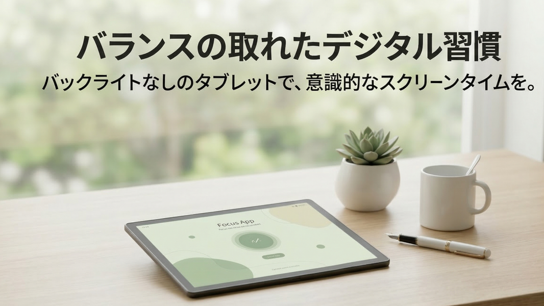 バランスのとれたデジタル・ダイエット：「バックライトなし」タブレットで、意思のあるスクリーンタイムを実現する