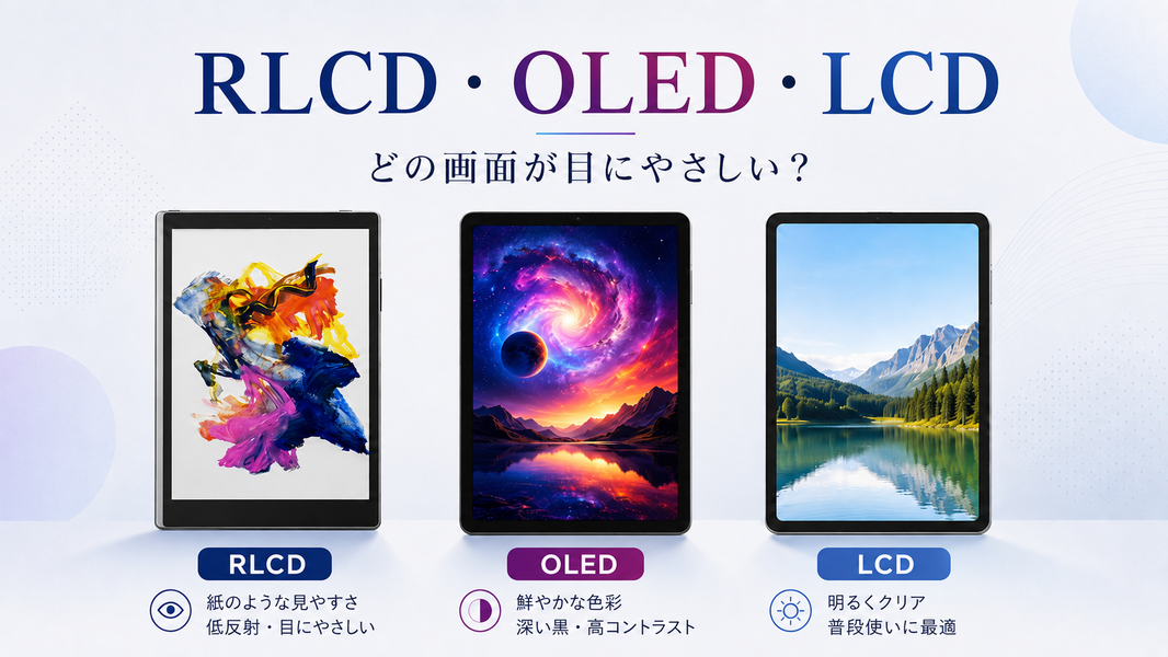RLCD vs OLED vs LCD：目にやさしいタブレット画面はどれ？